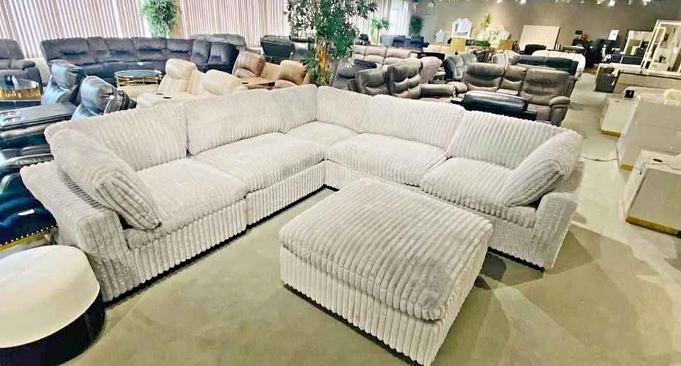 Corduroy Sectional Storage Sofa